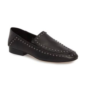 Sole Society Talbia Studded Black Leather Loafers
